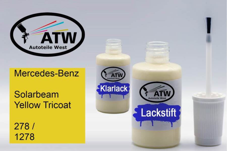 Mercedes-Benz, Solarbeam Yellow Tricoat, 278 / 1278: 20ml Lackstift + 20ml Klarlack - Set, von ATW Autoteile West.